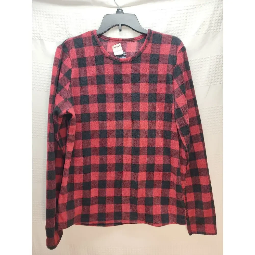 Cuddl Duds Pajama Top Sz XL Fleecewear Stretch Long Sleeve Buffalo Plaid 4999
